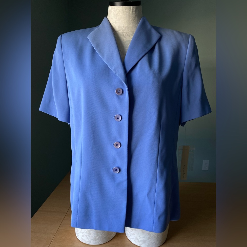 Amanda Smith Light Blue Short Sleeve Jacket Blazer